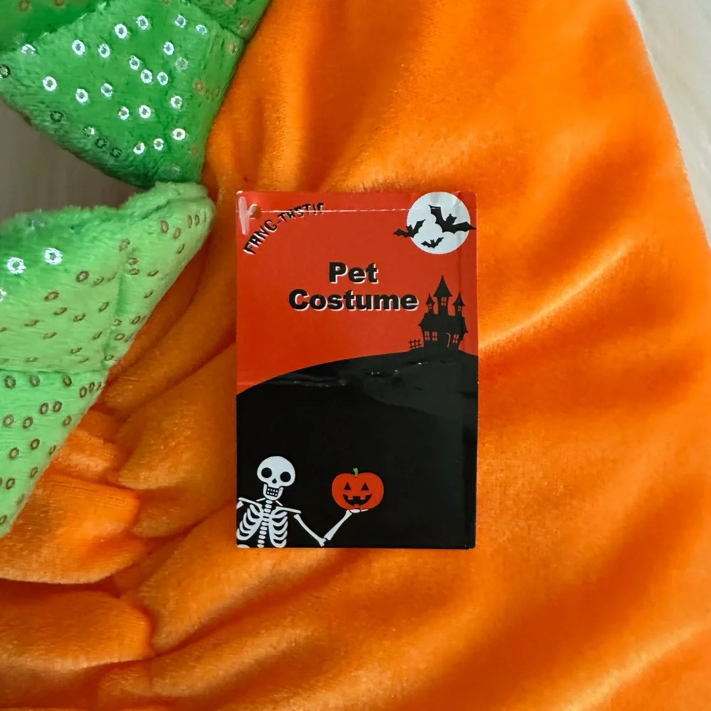 NWT Halloween Pumpkin Dog Costume Large Pet Outfit Big Dog Costume Size XXL